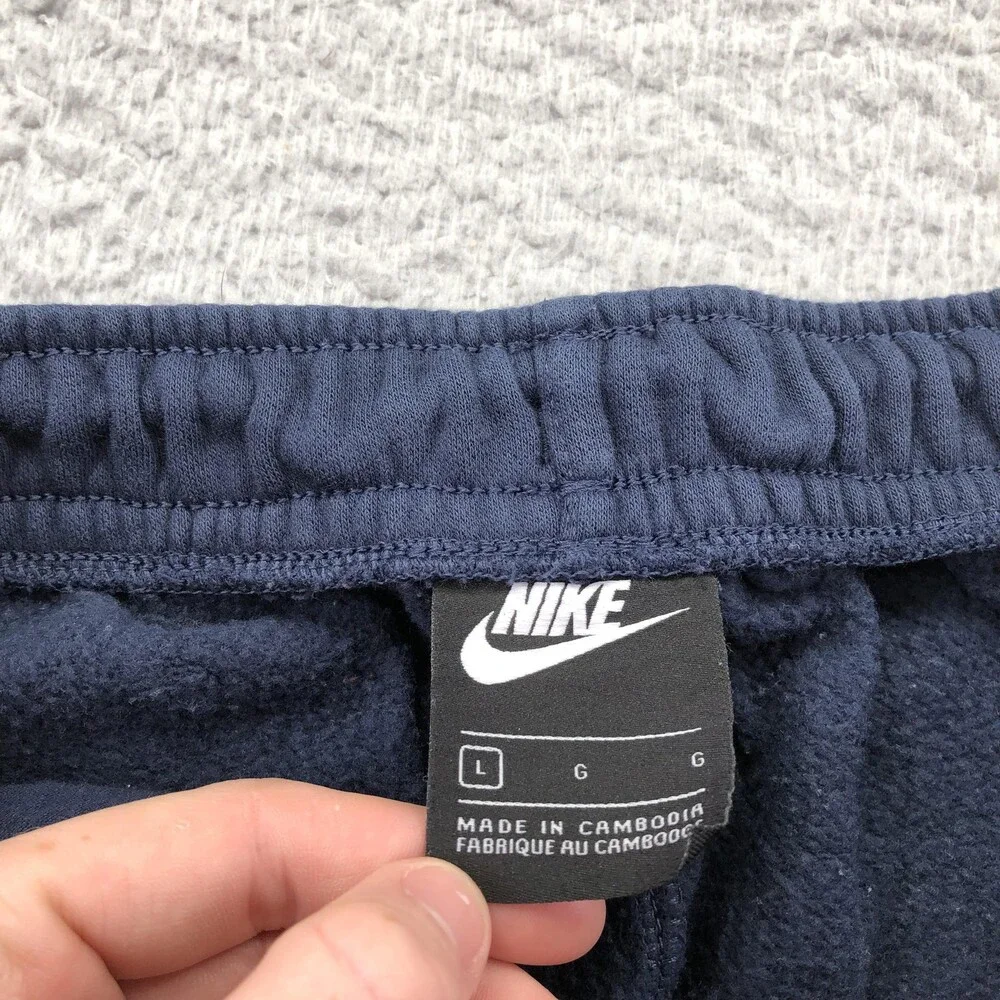 Nike Sweatpants Mens Large Blue Fleece Joggers Elastic Waist Pockets Colorblock